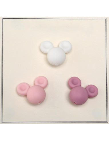 Mickey silicone beads for rattles, baby pacifier clips