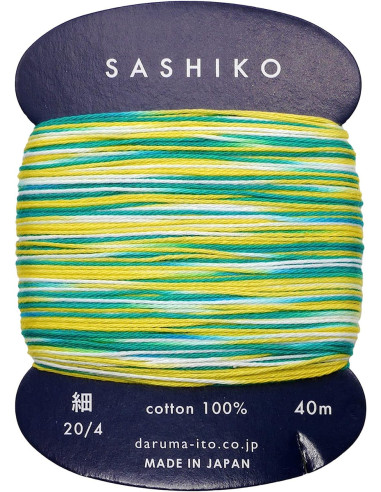 Daruma Kasuri multicolor sashiko thread, 3 colors, 40 m
