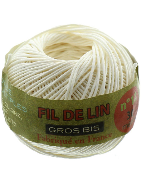 Linen thread in thick Chinese twist No. 12 - Ecru