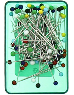 Box of 80 extra-fine pins with assorted glass heads by Bohin 2
