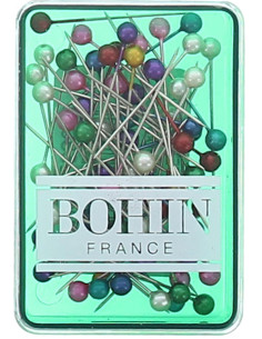 Box of 70 extra-fine pins with pearl heads by Bohin