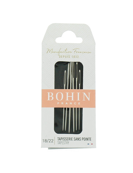 Cross-stitch needles, canvas, and knitting without point Bohin - Assortment 18/22