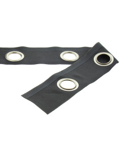 Matte silver eyelet tape - Dark gray
