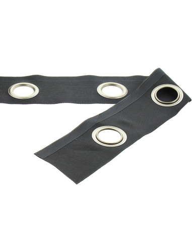 Matte silver eyelet tape - Dark gray