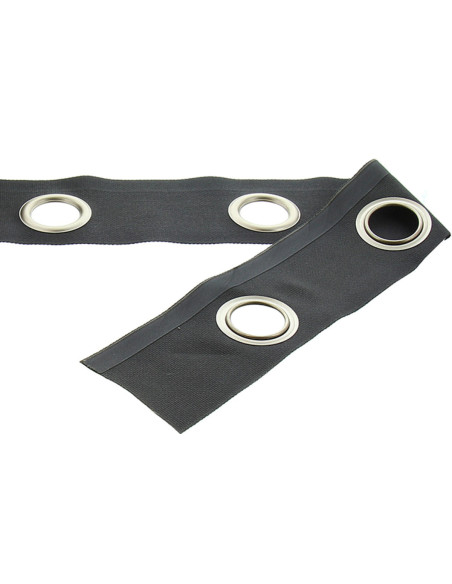 Matte silver eyelet tape - Dark gray