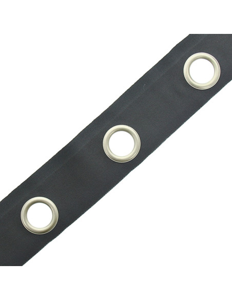 Matte silver eyelet tape - Dark gray