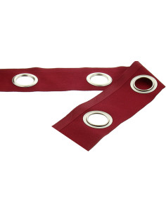 Matte silver eyelet tape - Cardinal red