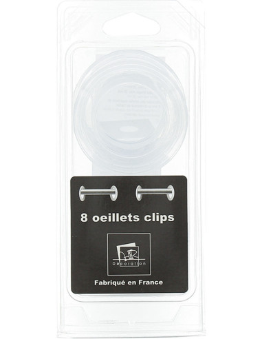 Set of 8 curtain eyelets Ø44 mm - Transparent - Transparent