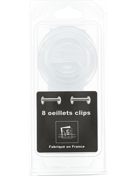 Set of 8 curtain eyelets Ø44 mm - Transparent - Transparent