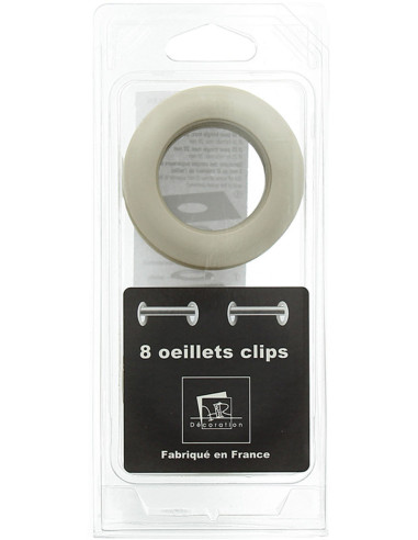 Set of 8 curtain eyelets Ø44 mm - Mats - Stone