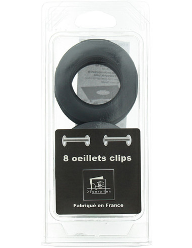 Set of 8 curtain eyelets Ø44 mm - Mats - Gray