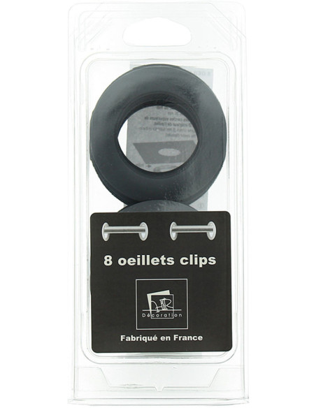 Set of 8 curtain eyelets Ø44 mm - Mats - Gray