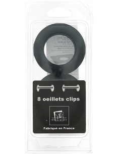 Set of 8 curtain eyelets Ø44 mm - Mats - Black 2