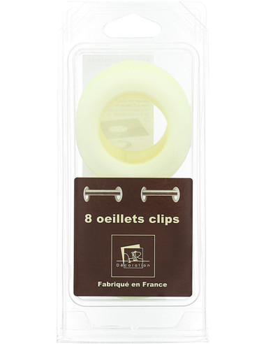 Set of 8 curtain eyelets Ø44 mm - Mats - Cream