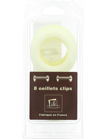 Set of 8 curtain eyelets Ø44 mm - Mats - Cream