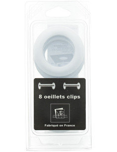 Set of 8 curtain eyelets Ø44 mm - Mats - White 2