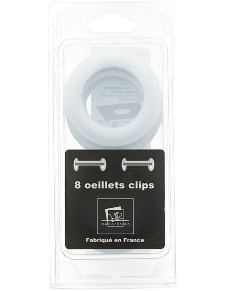 Set of 8 curtain eyelets Ø44 mm - Mats - White