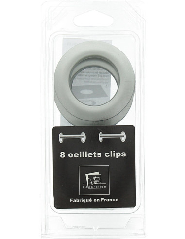 Set of 8 curtain eyelets Ø44 mm - Satin - Light Silver