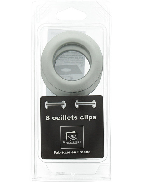 Set of 8 curtain eyelets Ø44 mm - Satin - Light Silver