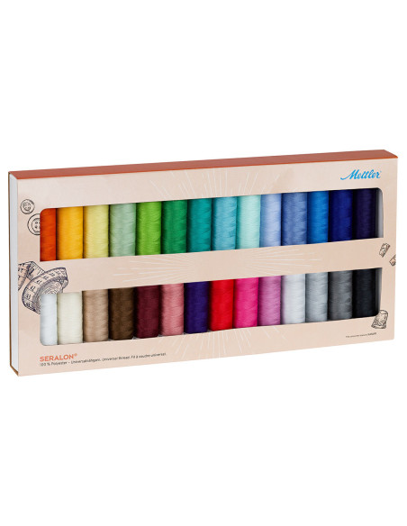 Box of 28 polyester sewing threads 200m Mettler ®