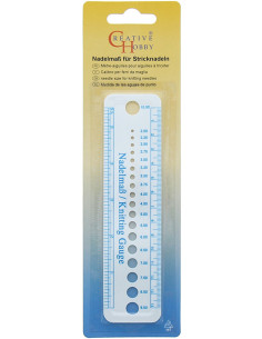 Needle gauge for knitting needles