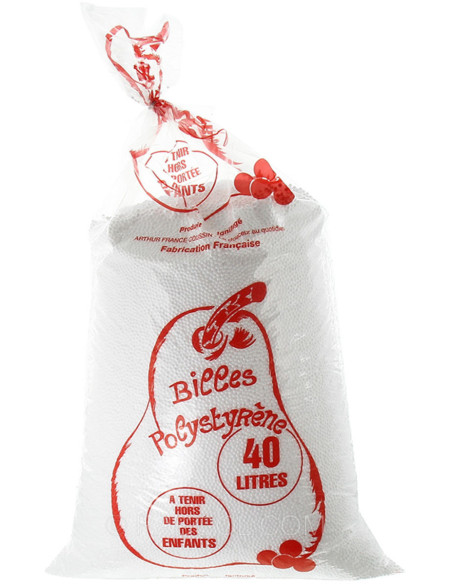 40 liters of white polystyrene beads Arthur