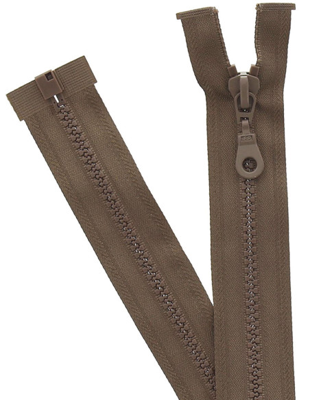 Synthetic separable zipper - Tobacco