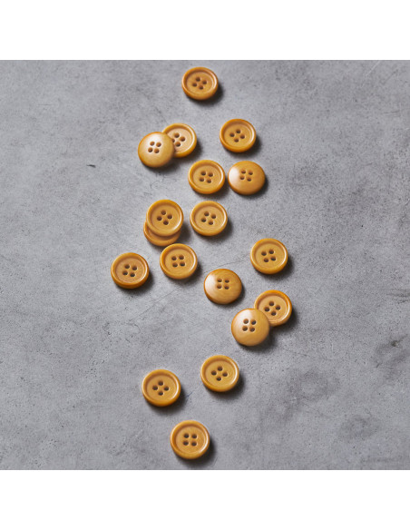 Bouton corozo bord arrondi - Ambre