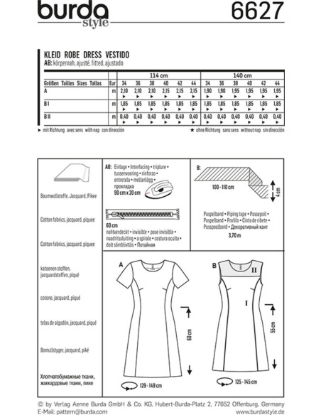 Dress pattern - Burda 6627