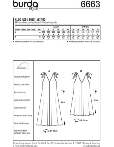Dress pattern - Burda 6663