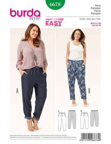 Pants pattern - Burda 6678