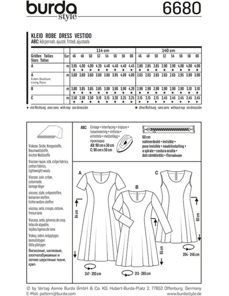 Dress pattern - Burda 6680