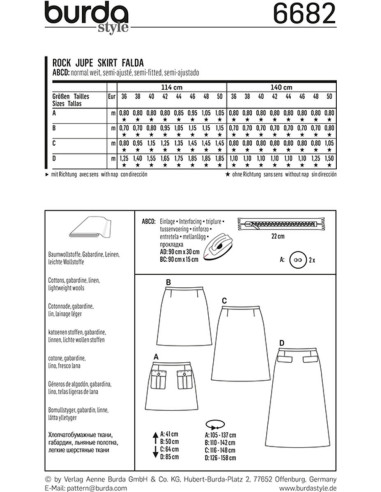 Skirt pattern - Burda 6682