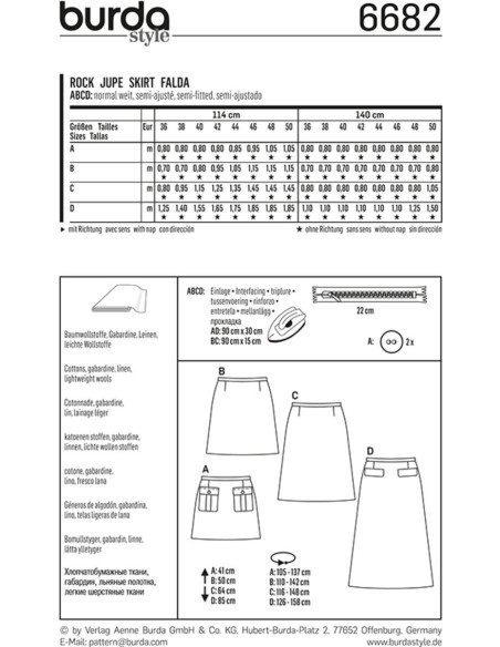 Skirt pattern - Burda 6682