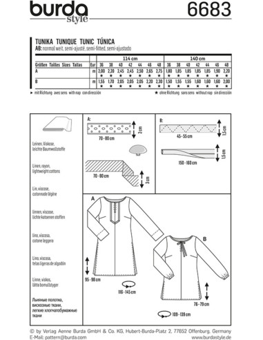 Tunic pattern - Burda 6683