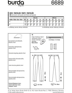 Pants pattern - Burda 6689 2