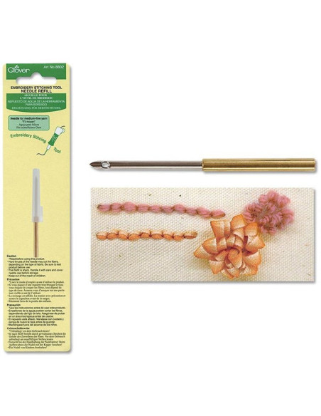 Needle for embroidery tool for cord and ribbon embroidery