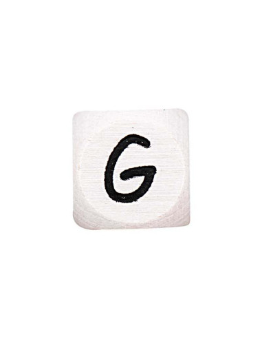 Perle lettre alphabet cube en bois blanc