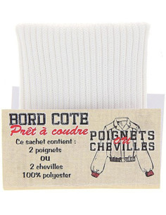 Pack of 2 ribbed cuffs - White