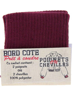 Pack of 2 ribbed cuffs - Bordeaux