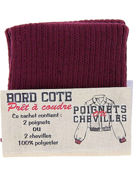 Pack of 2 ribbed cuffs - Bordeaux