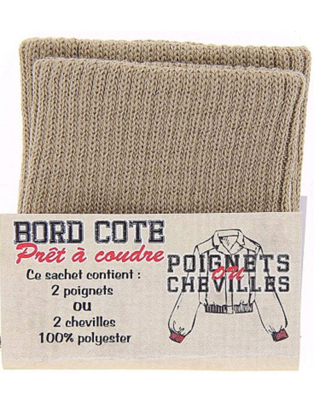 Pack of 2 ribbed cuffs - Beige