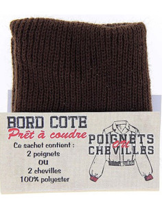 Pack of 2 ribbed cuffs - Brown