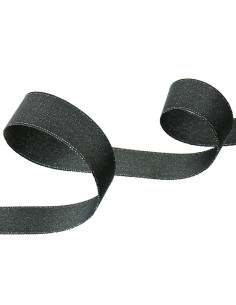 Lurex satin ribbon - Anthracite gray