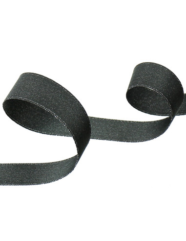 Lurex satin ribbon - Anthracite gray