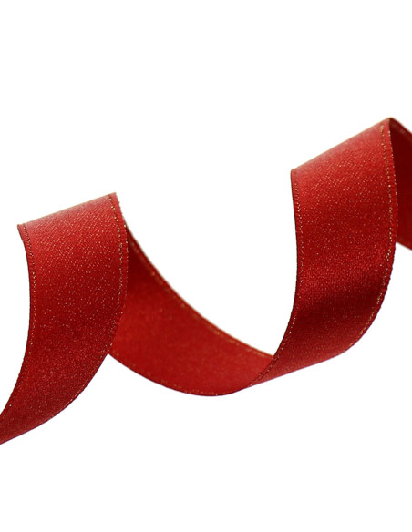 Lurex satin ribbon - Red