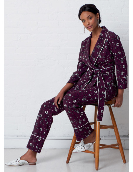 Jacket, robe, pants, and belt pattern - McCall's 7875