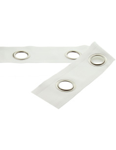 Matte silver eyelet tape - White