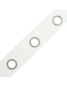 Matte silver eyelet tape - White 2