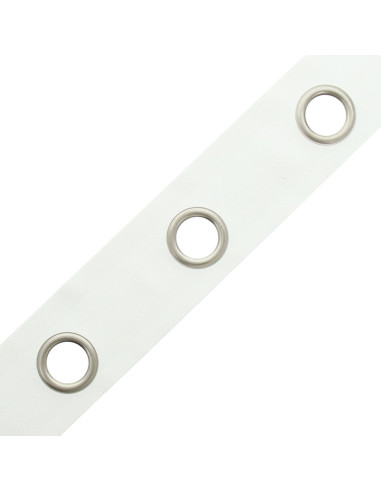 Matte silver eyelet tape - White